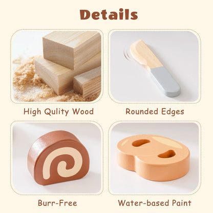 Robotime Robud Kitchen Pretend Toy Wooden Classic Game Educational Toy For Children Kids Gift Cutting Fruit Vegetable Food Set