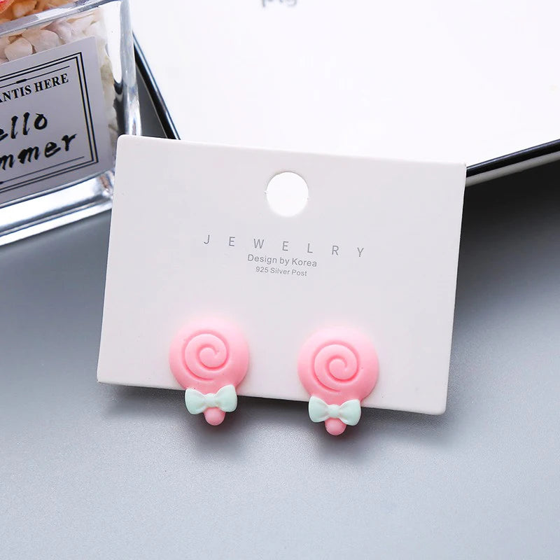 Children's Earrings No Punch Cute Vegetables Flowers Girls Ear Clips Korean Version Pain-resistant Resin Children's Ear Clips