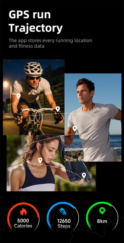 New GPS Trajectory AI Health Bracelet Heart Rate Blood Pressure HRV Monitor Call Reminder Smart Watch Sport Band Fitness Tracker