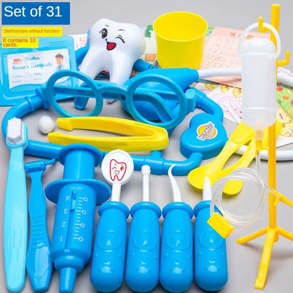Kids Doctor Set Dentist Nurse Pretend Play Toys Simulated Stethoscope Medical Tool Kit Medical Role Play Accessories Fun Gifts