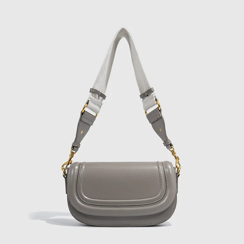 Women Shoulder Bag With Wide Strap - Lightweight PU Tote Handbag For Everyday Carry