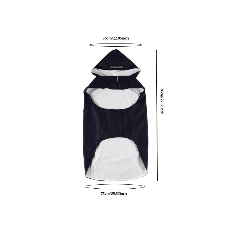 Dog Raincoat Waterproof Hoodie Jacket Rain Poncho Pet Rainwear Clothes with Reflective Stripe for All Sizes Big Puppies