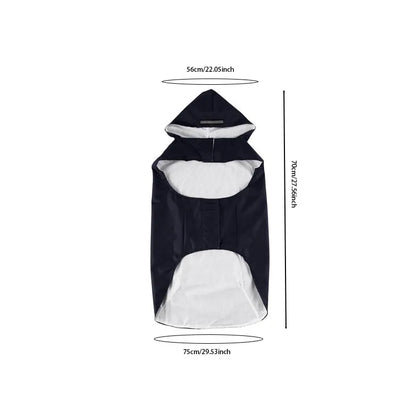 Dog Raincoat Waterproof Hoodie Jacket Rain Poncho Pet Rainwear Clothes with Reflective Stripe for All Sizes Big Puppies