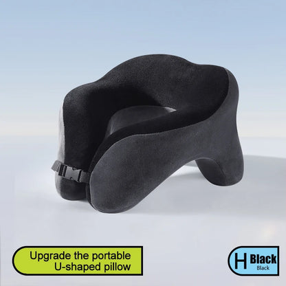 Memory Foam Neck Pillow – U Shaped Travel Cushion for Car & Airplane Comfort