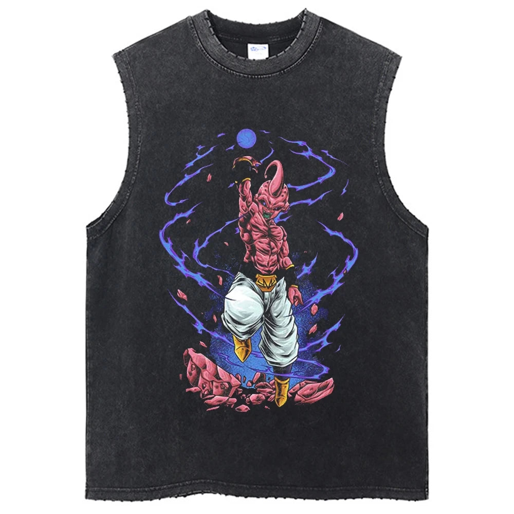Dragon Ball Anime GYM Sleeveless Tshirt Vintage Sports Tank Tops Streetwear Sleeveless Graphic Harajuku Cotton Vest T-Shirts