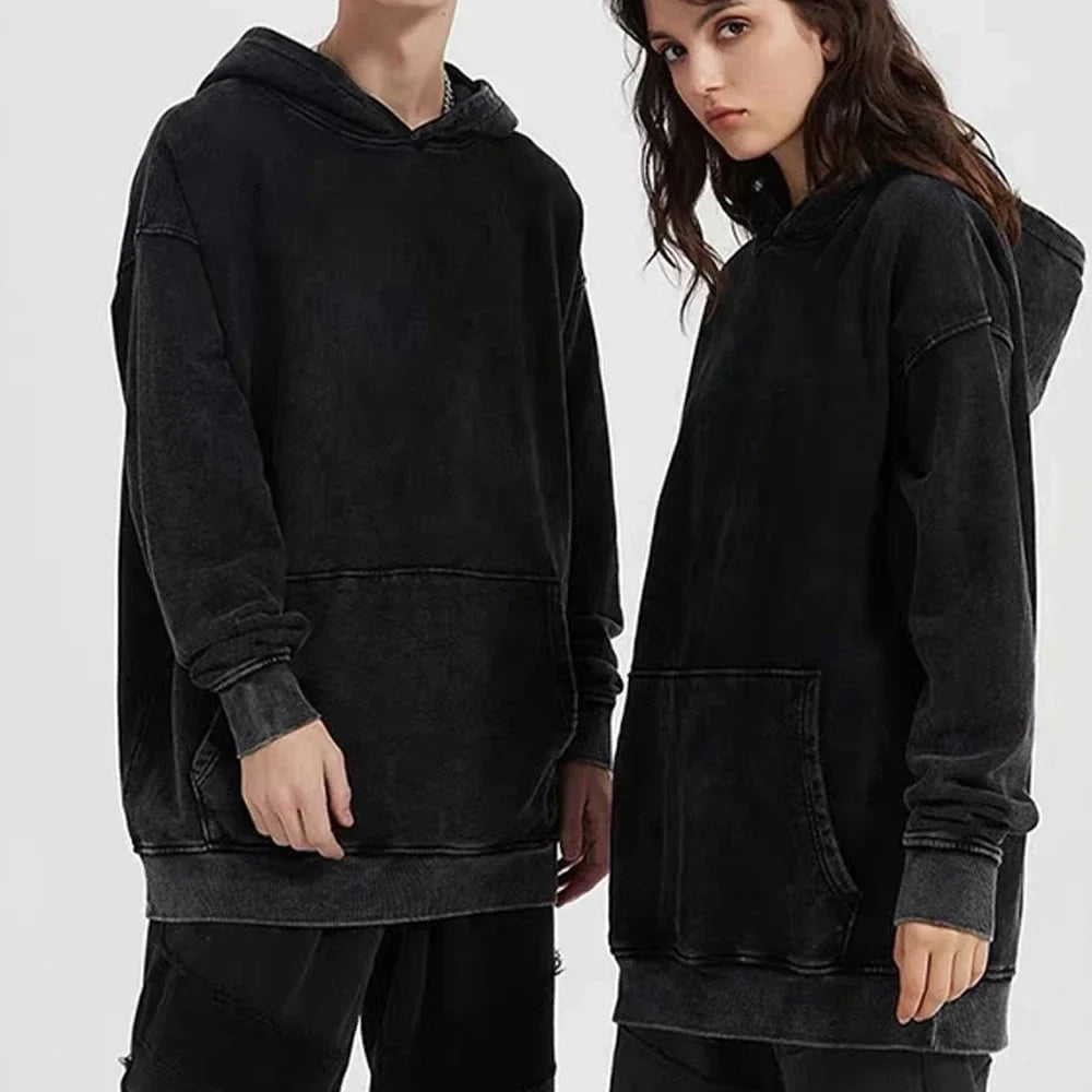 Hit Me Hard and Soft Washed Hoodies Vintage Cotton Hooded Pullover Men's Women's Loose Casual Gothic Sweatshirts Y2K Coat Unisex