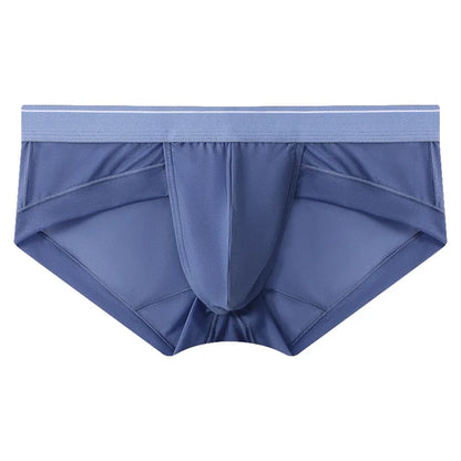 Sexy Men's boxer Ice screen hole cueca large convex  breathable quick dry men's boxers solid color underpants men underwear new