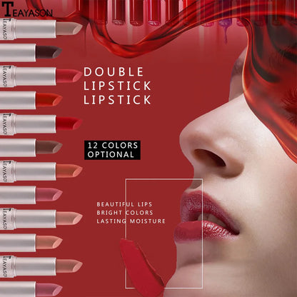 1PC Pink Matte Lipstick Waterproof Long-Lasting Moisture 2-in-1 Lip Tint Sexy Lip Gloss Lip Makeup for Women
