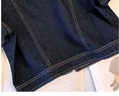 Women's Denim Jackets Streetwear Short Sleeve Summer Jean Jacket Outwear Ropa Mujer Fashion Retro Vintage Coat Cropped Tops