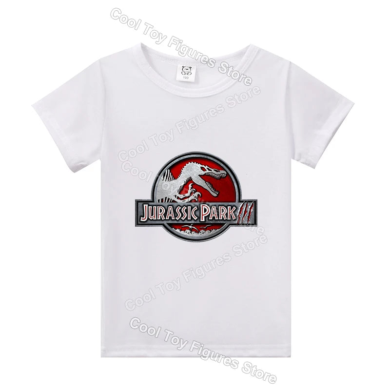 Jurassics World Series Kids Clothes Short Sleeve Summer Hot Movies T-shirt Dinosaur Park Boys Girls Base Top Trend Birthday Gift