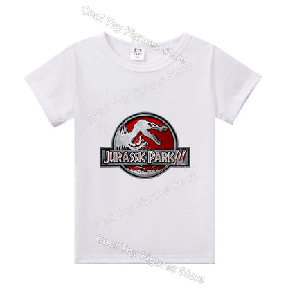 Jurassics World Series Kids Clothes Short Sleeve Summer Hot Movies T-shirt Dinosaur Park Boys Girls Base Top Trend Birthday Gift