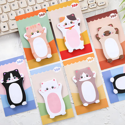 Aesthetic Cat Sticky Notes - Cute Kawaii Memo Pad for Daily Planning