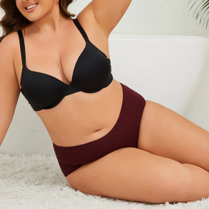 6PCS/Set Women Seamless Cotton Panties Mid Rise Solid Color Female Briefs High Elastic Slimming Underwear Plus Szie Lingerie