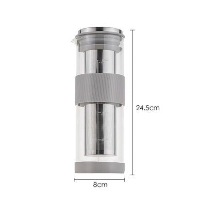 Portable Cold Brew Coffee Maker - 800ml Iced Coffee Kettle  Tea Infuser - ZOOMNSTORE