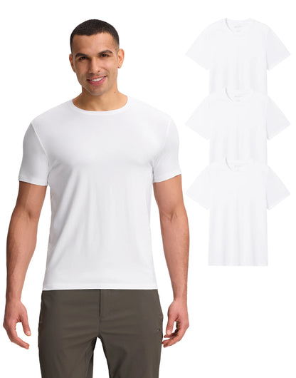 Pioneer Camp Men's T-Shirt Bamboo Viscose Ultra Soft Plain Male Shirts Cooling Crew Neck Casual Basic Tee Shirt Undershirt