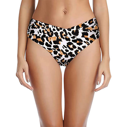 Women's Various Patterns Classic High Quality Low Waist Ruched Bikini Panties Fashionable Summer Thin Comfy Swimsuit Briefs