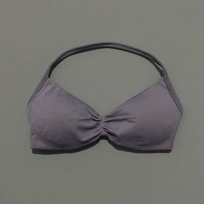 Impact Sports Bra - High Support Strappy Halter Bra With Removable Pads