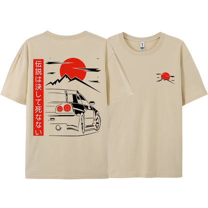 JDM Racing T Shirts – Japanese Streetwear Cotton Couple Tees | Oversized Casual Tops