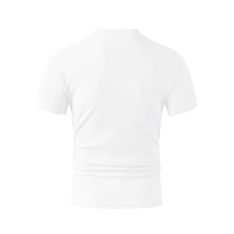 Men's V-Neck T-Shirt - Casual Summer Breathable Short Sleeve Tee, Lightweight Top