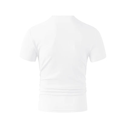 Men's V-Neck T-Shirt - Casual Summer Breathable Short Sleeve Tee, Lightweight Top