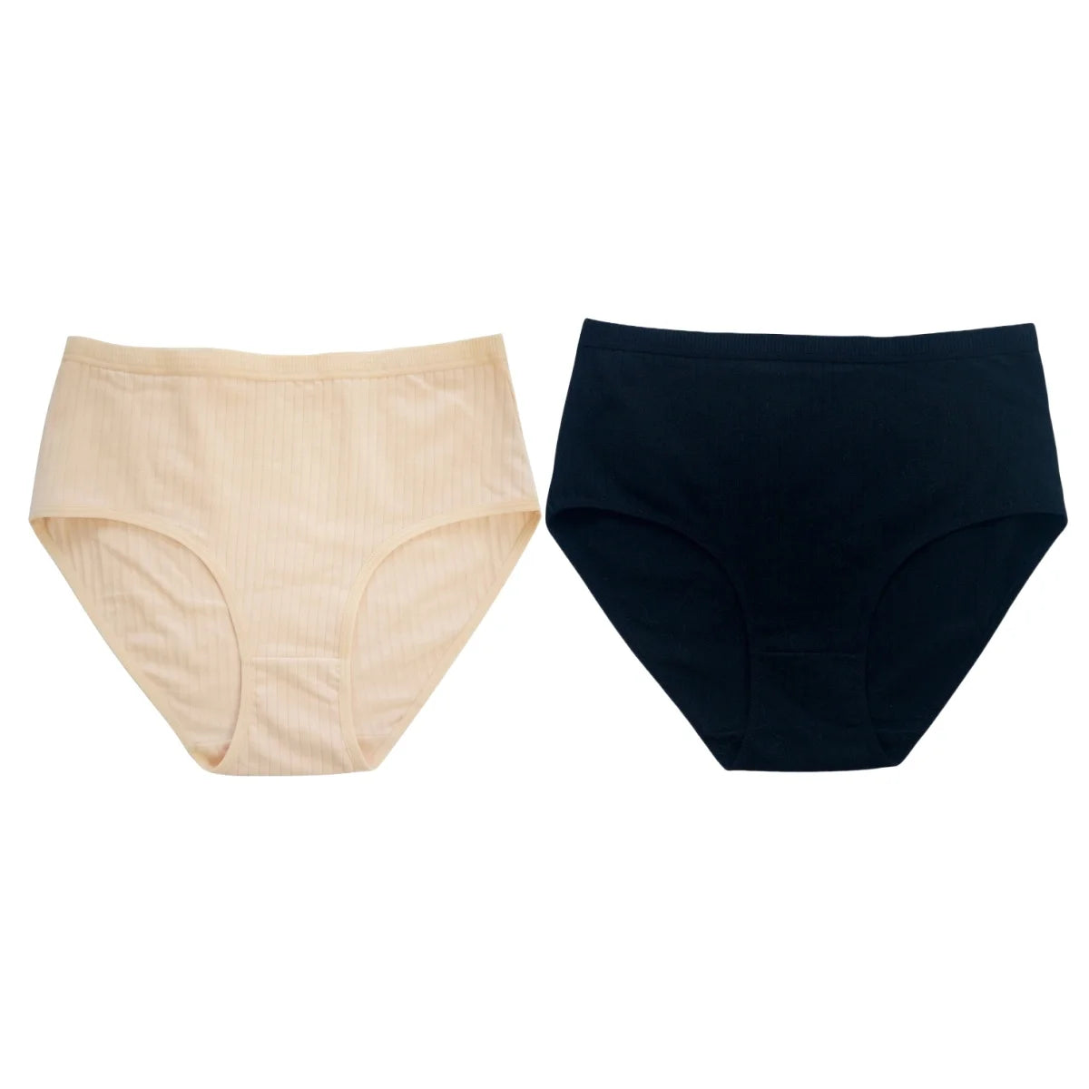 2Pcs/Set Women High Waist Cotton Panties Soft Stretch Tummy Control Ladies Rib Knit Underwear Sexy Lingerie Comfort Briefs S-XXL