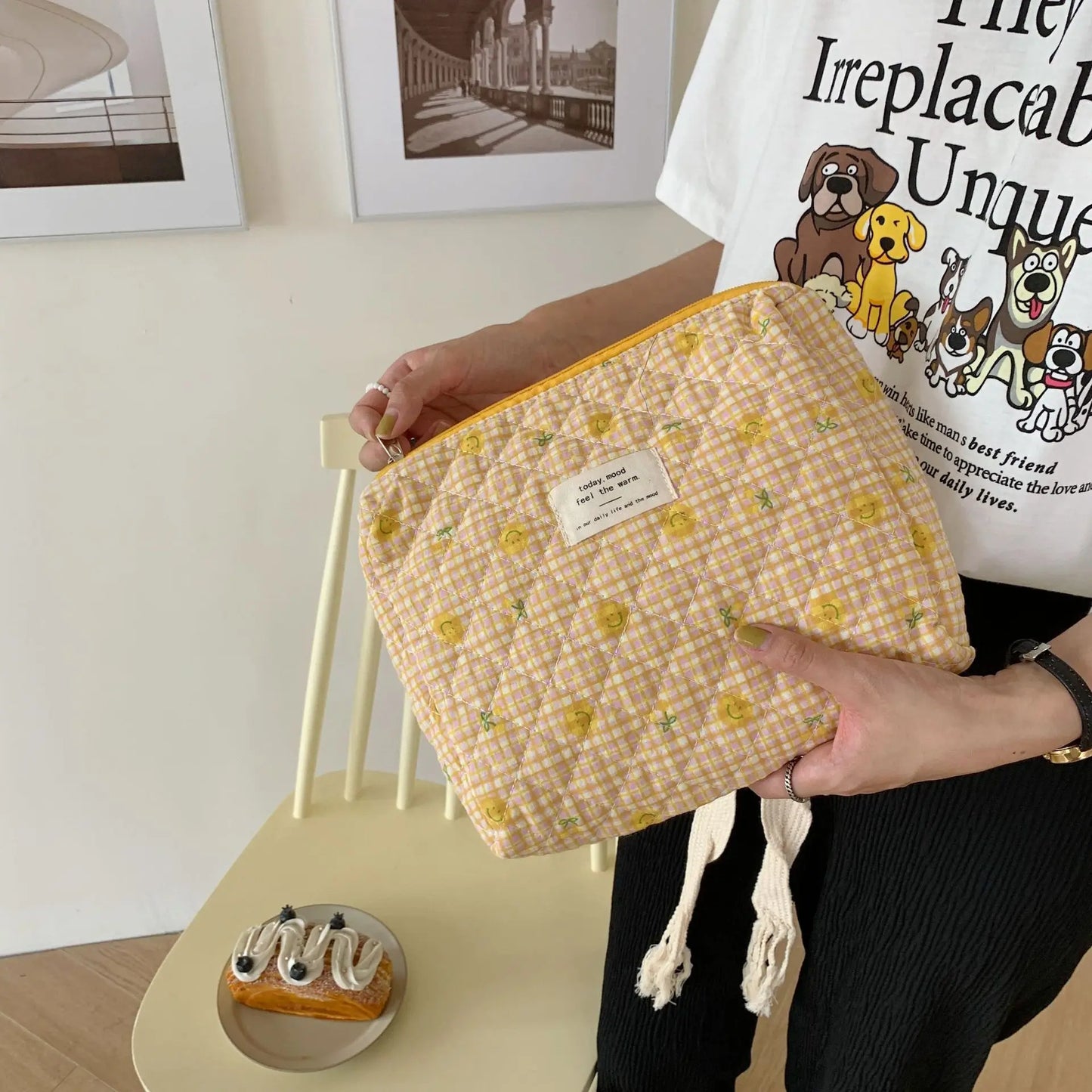 Baby Diaper Bag Cartoon Print Nappy Bag Zipper Handbag Carry Pack Travel Outdoor Diaper Storage Bag Multi Functional Storage Bag