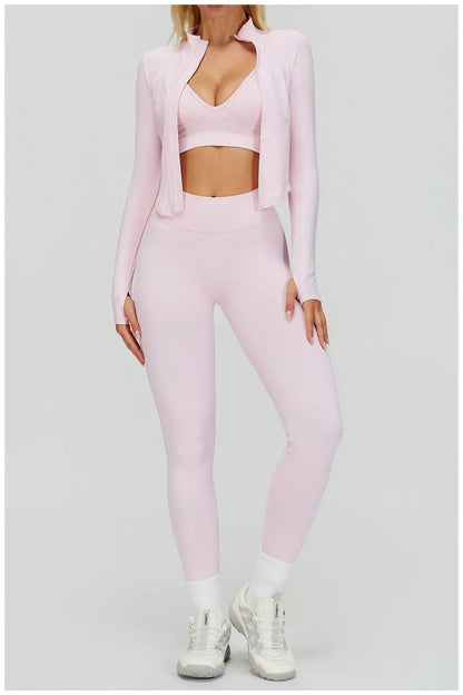 2/3PCS Seamless Yoga Set Gym Workout Suits Athletic Wear Women Legging Fitness Bra Crop Top Long Sleeve Sports Suits Sportswear