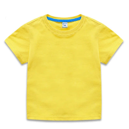 Summer Kids Tops Tees Baby Kids Tshirts Blouse Clothes 24M 2-10Years 10 Colors Solid Children T-shirt for Boys Girls Cotton