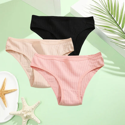 Cotton Panties Women - 3PCS Set Low Rise Briefs | Comfortable Breathable Underwear
