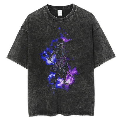 Men Streetwear Tshirt Japanese Anime Naruto Graphic T-Shirt Cotton 2026 Harajuku Washed T Shirt Summer Hip Hop Tops Tees Black