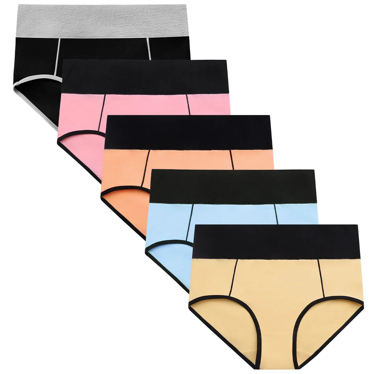 POKARLA Women High Waist Cotton Underwear Comfortable Postpartum C Section Panties Breathable Tummy Control Underpants Plus Size