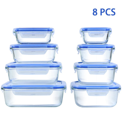 Glass Food Storage Containers – 8-Piece Airtight Leakproof Set