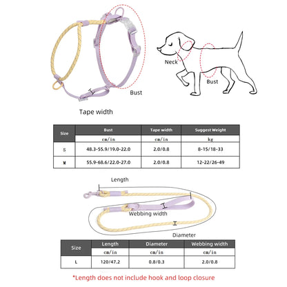 Small And Medium Dogs Harness For Summer Pet dog Walking Running Outdoor Fashion Harness No Pull Safety Reflective Nylon Leashes