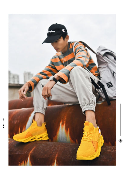 Sneakers Men Mesh Breathable Casual Men Shoes Unisex Light Soft Thick Sole Hole Couple Shoes Athletic Sneakers Women Shoes