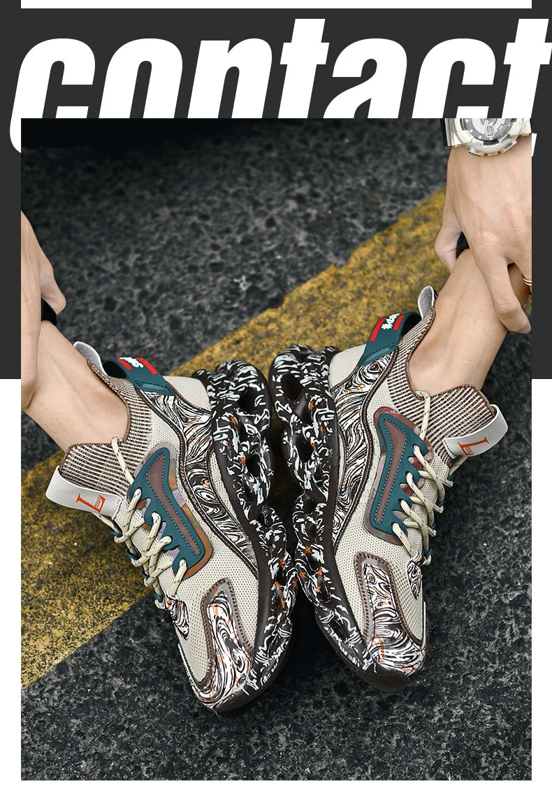 Men Casual Sneakers - Luxury Breathable Trainers Slip-On Running Shoes