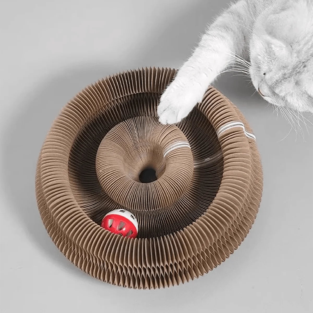 Foldable Corrugated Cat Scratching Board with Ball Track Toy Durable Scratch Pad Bed Free Surprise Gift USA Warehouse
