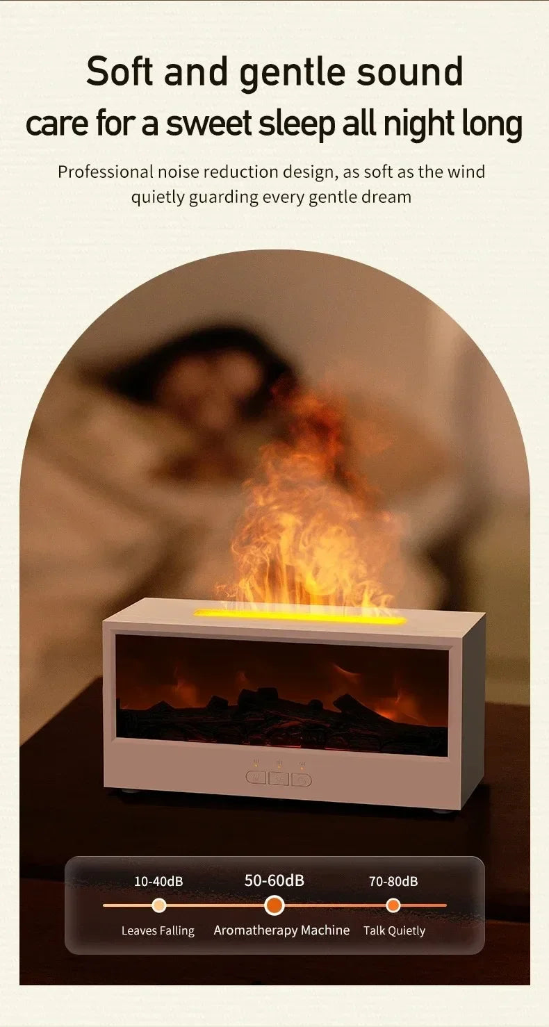 3D Flame Aromatherapy Diffuser - Essential Oil Humidifier with Color Lighting  Remote Control