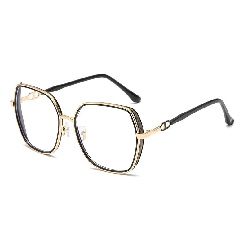Anti Blue Light Glasses – Oversized Polygonal Frames with Transparent Acrylic Lenses