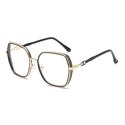 Anti Blue Light Glasses – Oversized Polygonal Frames with Transparent Acrylic Lenses