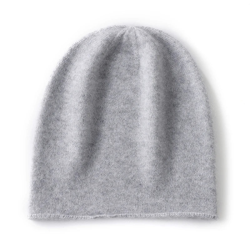 Cashmere Beanie Hat - 100% Soft Knit Winter Hat For Men & Women, Solid Color