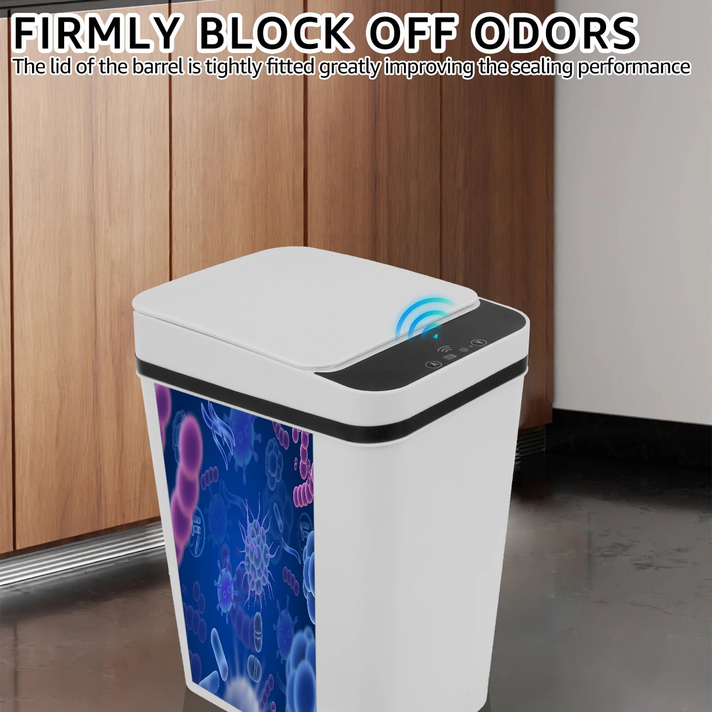 Touchless Infrared Trash Can - 12L Smart Sensor Wastebasket for Kitchen  Bathroom