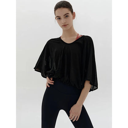 Women's Oversized Cutout T-Shirt – Backless Yoga & Running Top