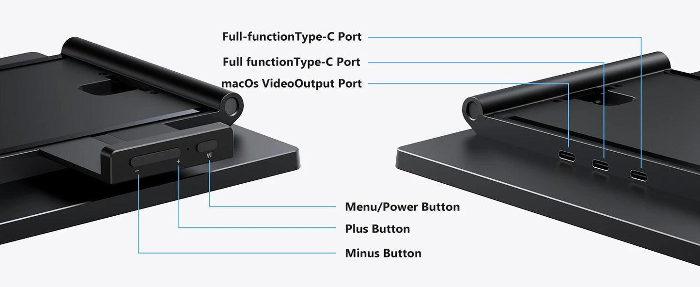 Portable Dual Monitor 14 Inch IPS Display - USB-C Laptop Screen Extender for Windows Mac