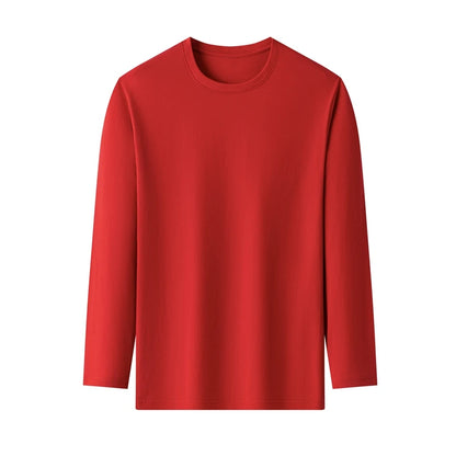 Men's Cotton T-Shirt - Long Sleeve Tee | Breathable Solid Color Shirt, Casual Summer Top