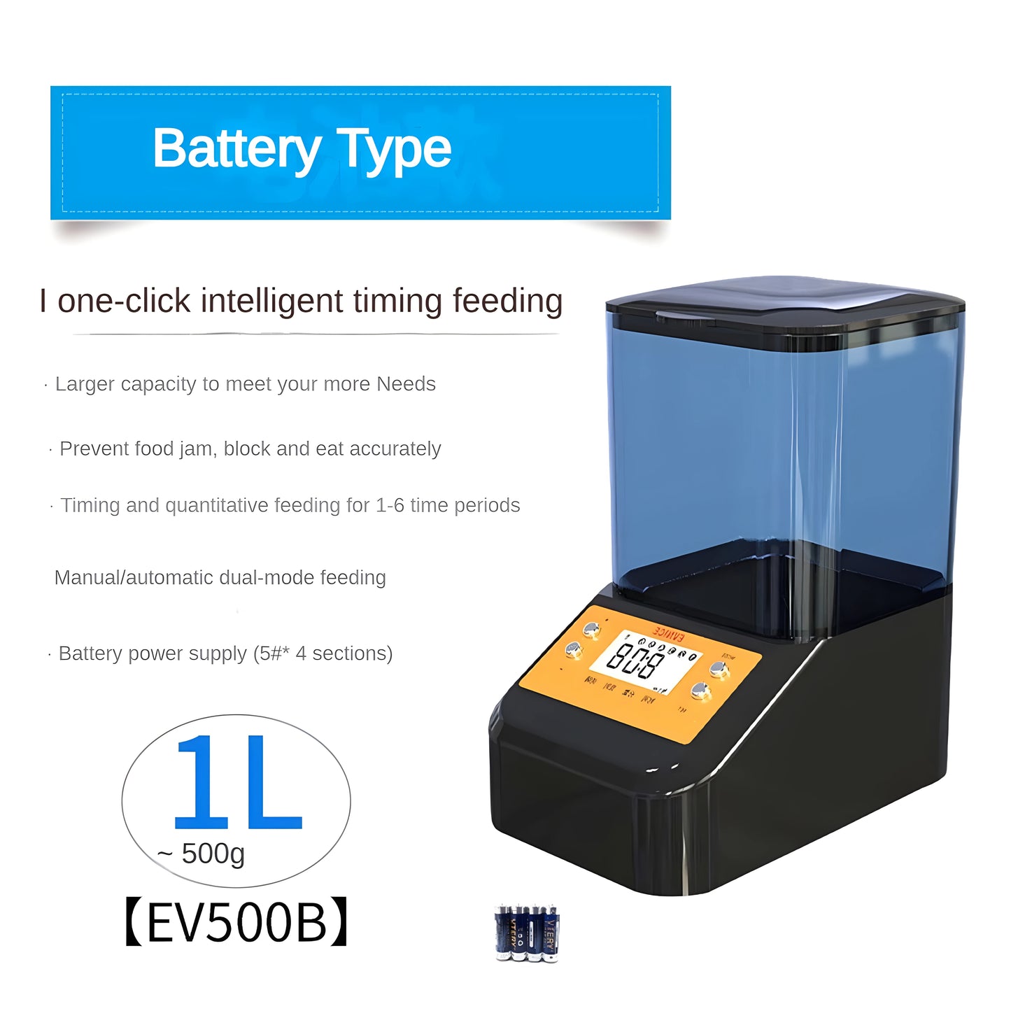 EVNICE automatic fish feeder WIFI Koi Rohan arowana feeder large capacity of 04L/1L/2L/timed, quantitative and precise feeding