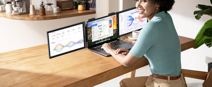 Portable Dual Monitor 14 Inch IPS Display - USB-C Laptop Screen Extender for Windows Mac