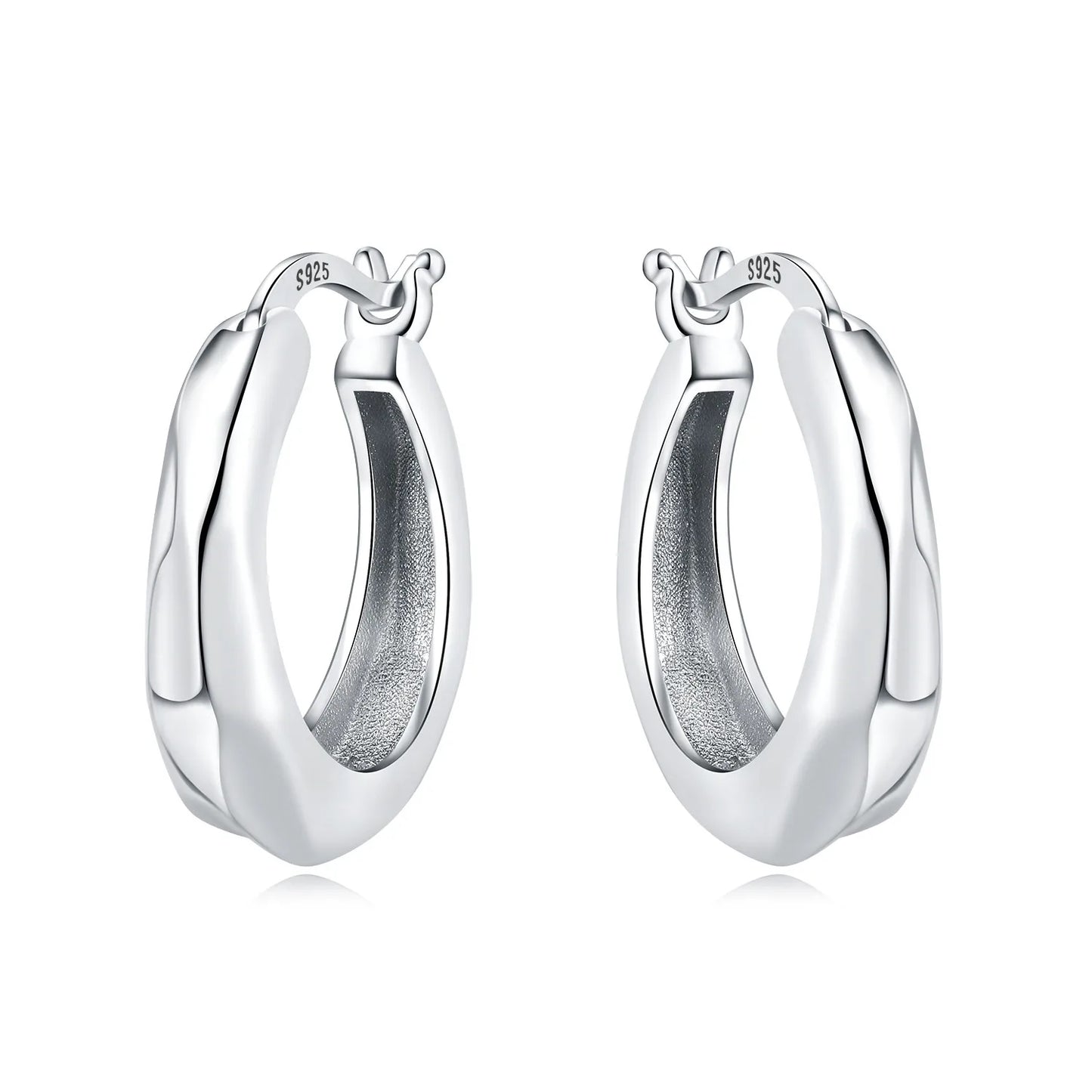 Orstarry S925 Sterling Silver Square Chain With Stone Inlaid Earrings Hoop Earrings For Women Jewelry Original Party Trendy Gift