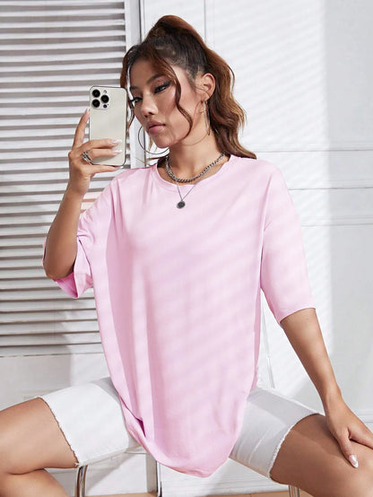 100% Cotton Solid Color Summer Womens T Shirt Street Hip Hop T-Shirts Loose Casual Short Sleeve Comfortable Fashion Tee Tops