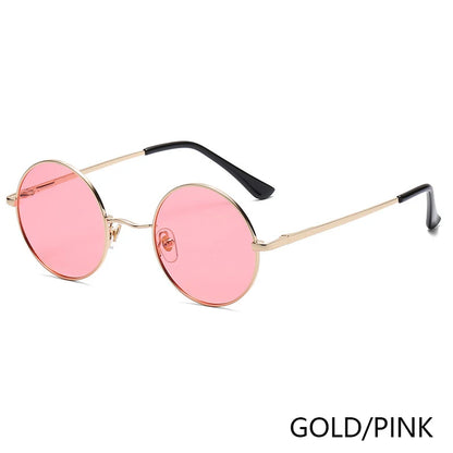 Polarized Round Sunglasses - Retro Metal Frame UV400 Protection Glasses for Driving & Fishing