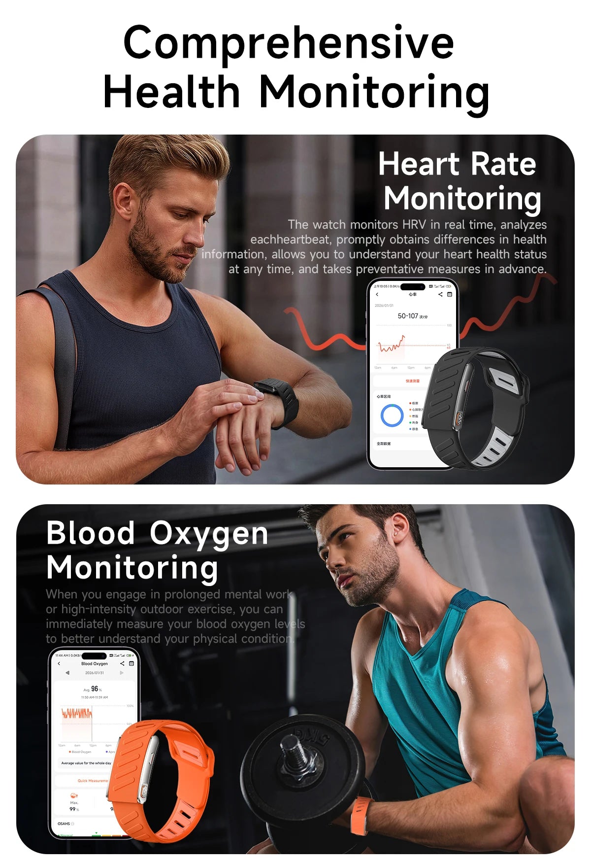 2026 New Screenless Fitness Tracker Health Smart Band ECG+PPG Uric Acid Blood Oxygen Body analysis Smart Bracelet For Men Women